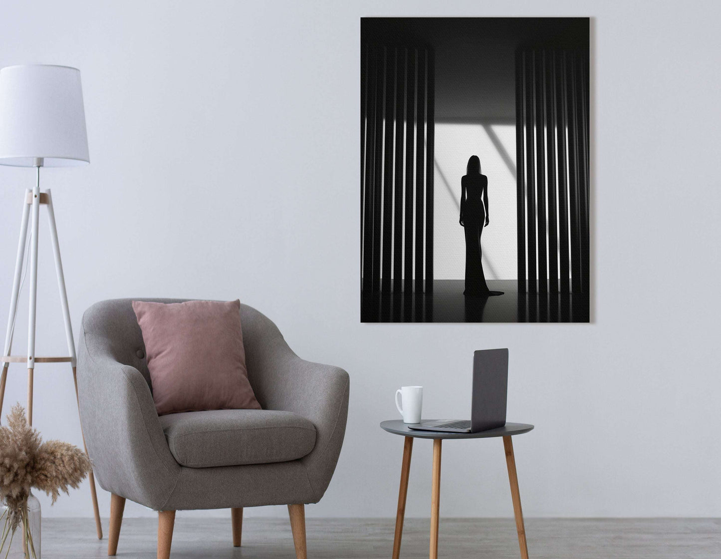 Elegant Woman Silhouette - Canvas Print - Artoholica Ready to Hang Canvas Print