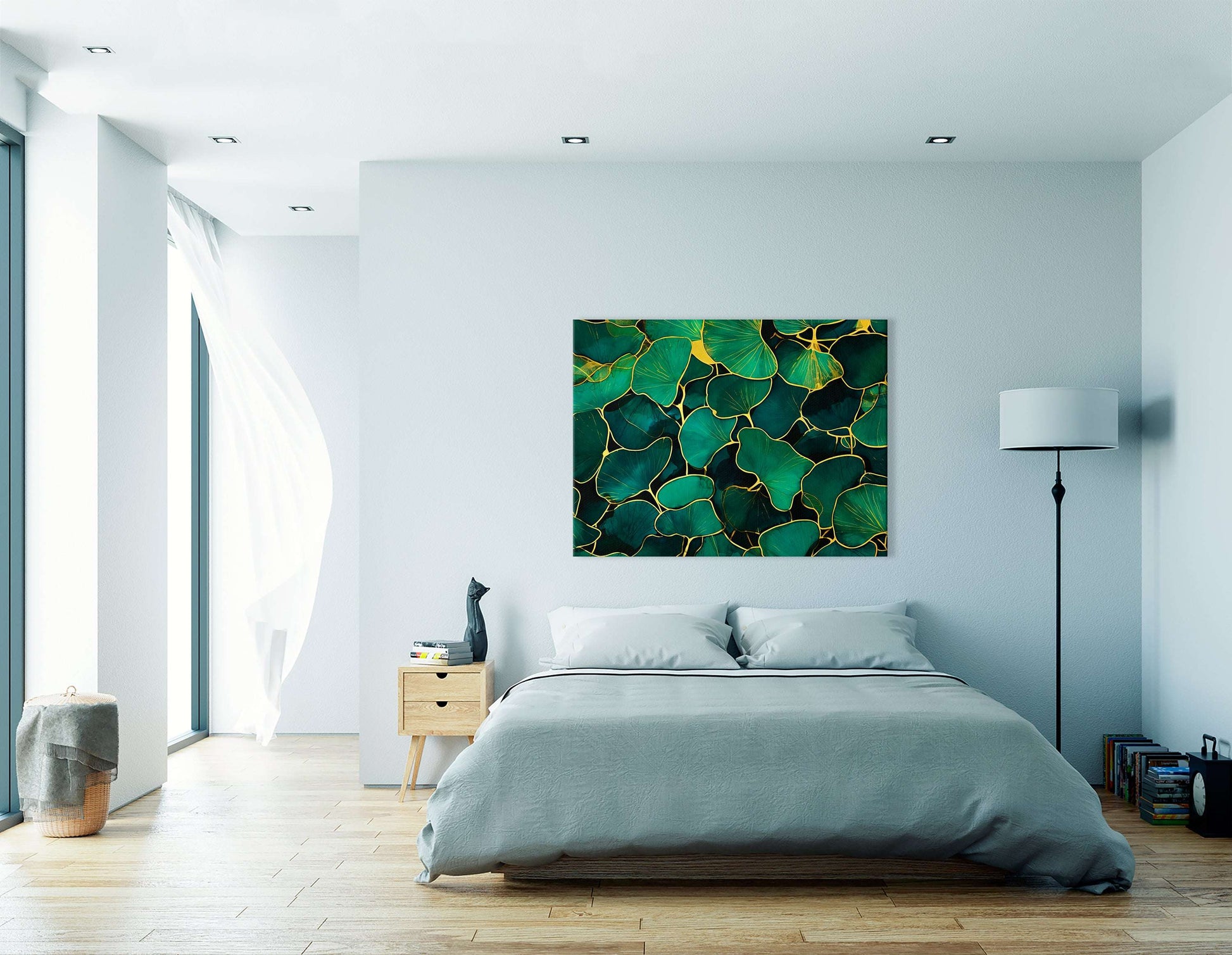 Emerald Ginkgo Leaves Pattern - Canvas Print - Artoholica Ready to Hang Canvas Print