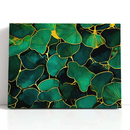 Emerald Ginkgo Leaves Pattern - Canvas Print - Artoholica Ready to Hang Canvas Print