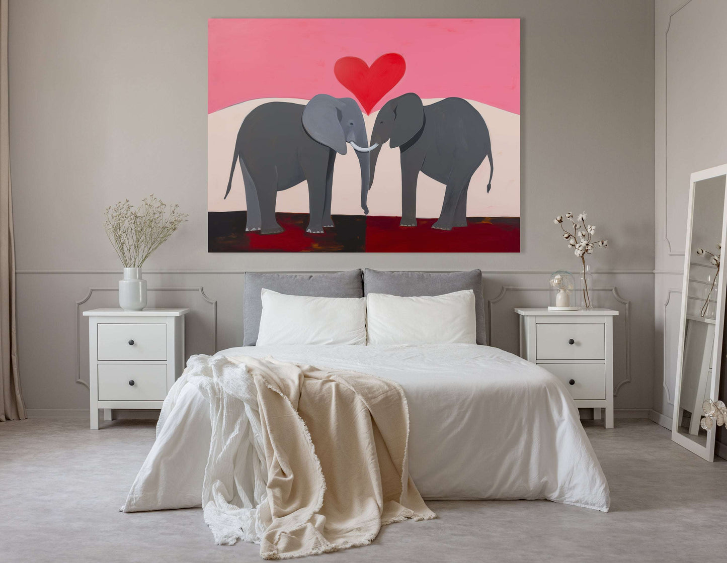 Emotional Elephant Connection - Canvas Print - Artoholica Ready to Hang Canvas Print