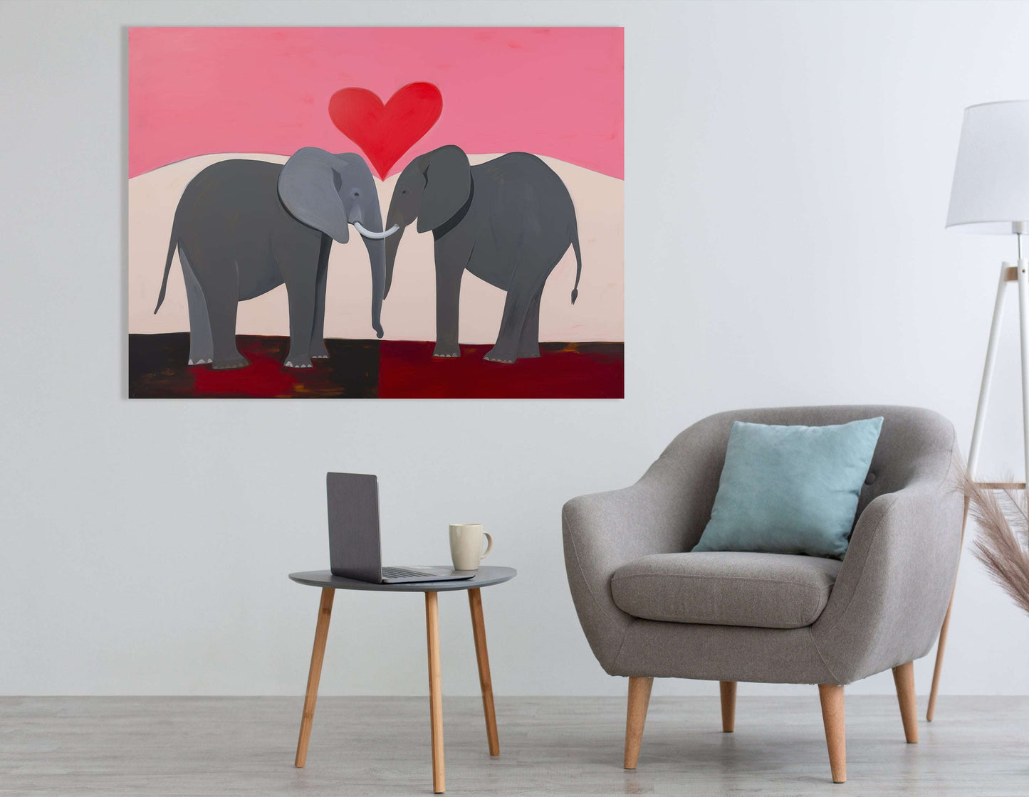 Emotional Elephant Connection - Canvas Print - Artoholica Ready to Hang Canvas Print