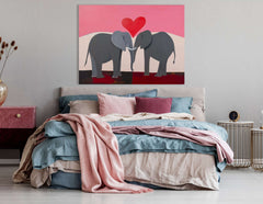 Emotional Elephant Connection - Canvas Print - Artoholica Ready to Hang Canvas Print