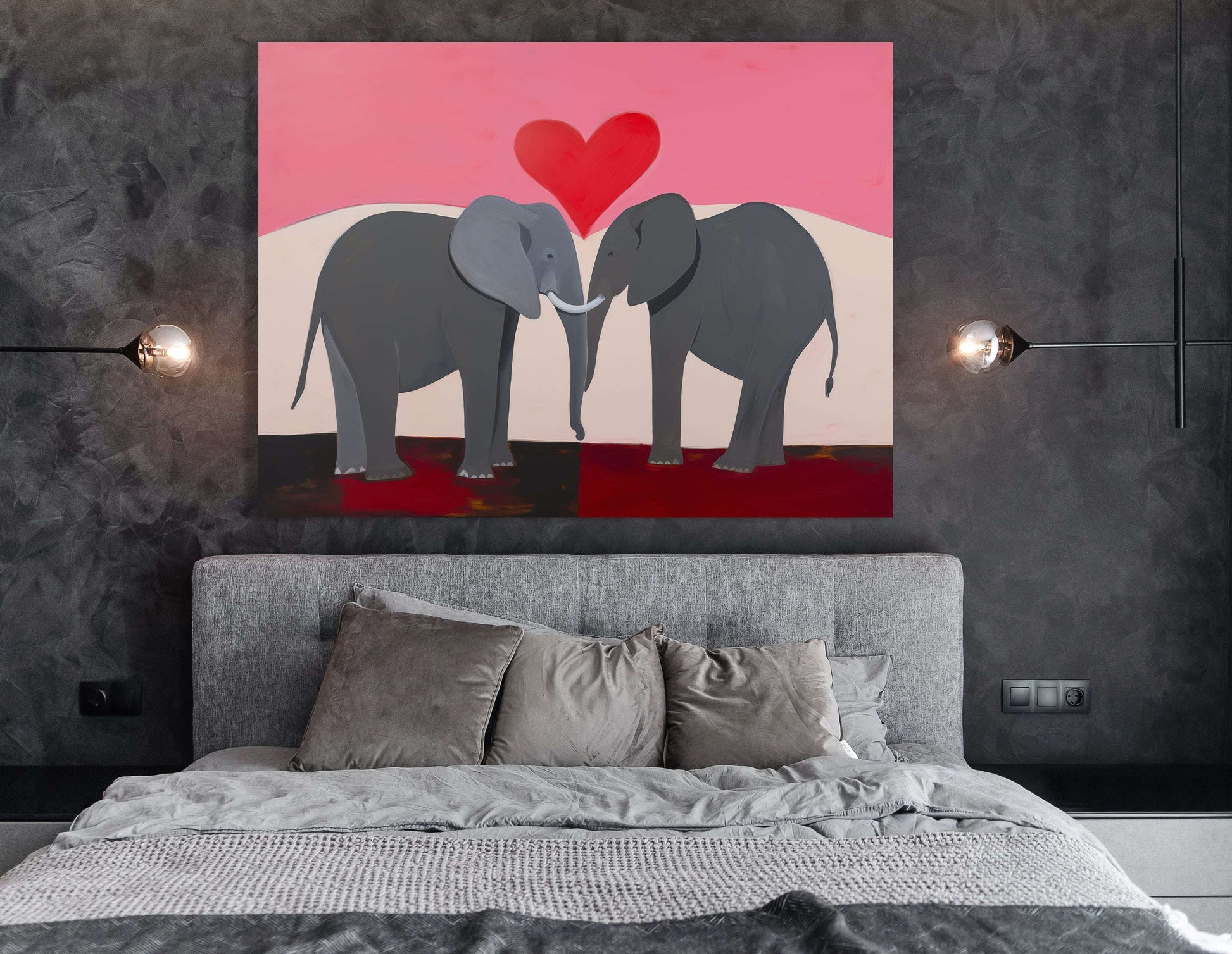 Emotional Elephant Connection - Canvas Print - Artoholica Ready to Hang Canvas Print