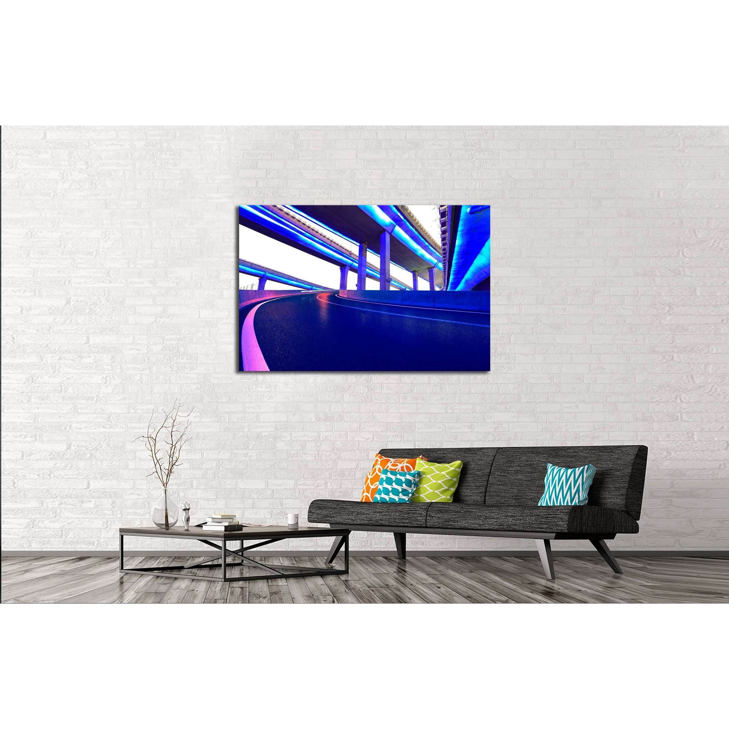 Empty road floor with city elevated bridge of night scene №3286 Ready to Hang Canvas PrintCanvas art arrives ready to hang, with hanging accessories included and no additional framing required. Every canvas print is hand-crafted, made on-demand at our wor