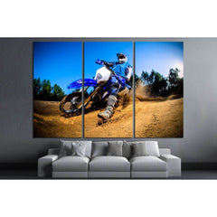Enduro bike rider on action. Turn on sand terrain. №2474 Ready to Hang Canvas PrintCanvas art arrives ready to hang, with hanging accessories included and no additional framing required. Every canvas print is hand-crafted, made on-demand at our workshop a