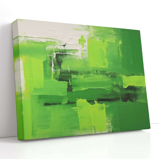 Energizing Green Textured Composition - Canvas Print - Artoholica Ready to Hang Canvas Print