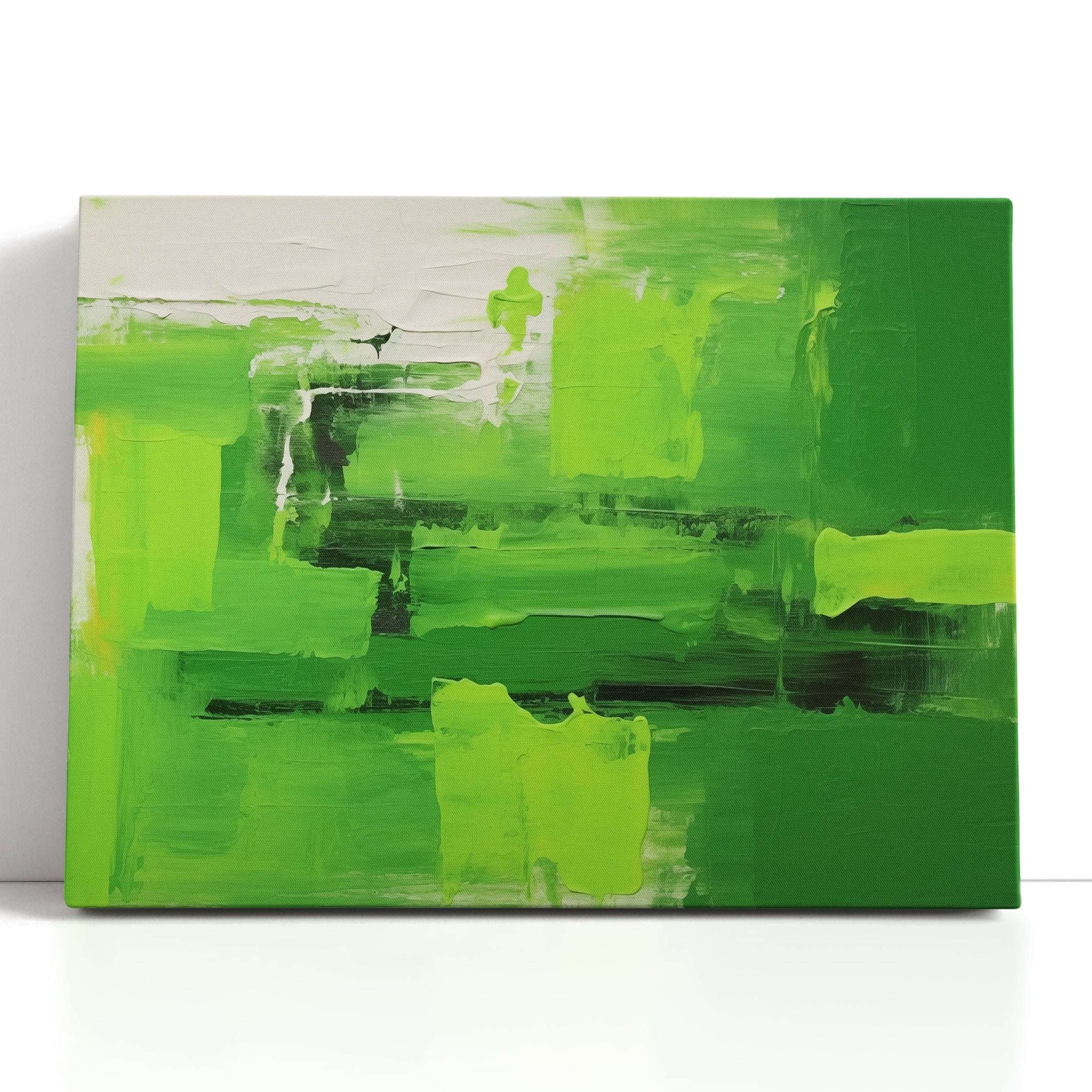 Energizing Green Textured Composition - Canvas Print - Artoholica Ready to Hang Canvas Print