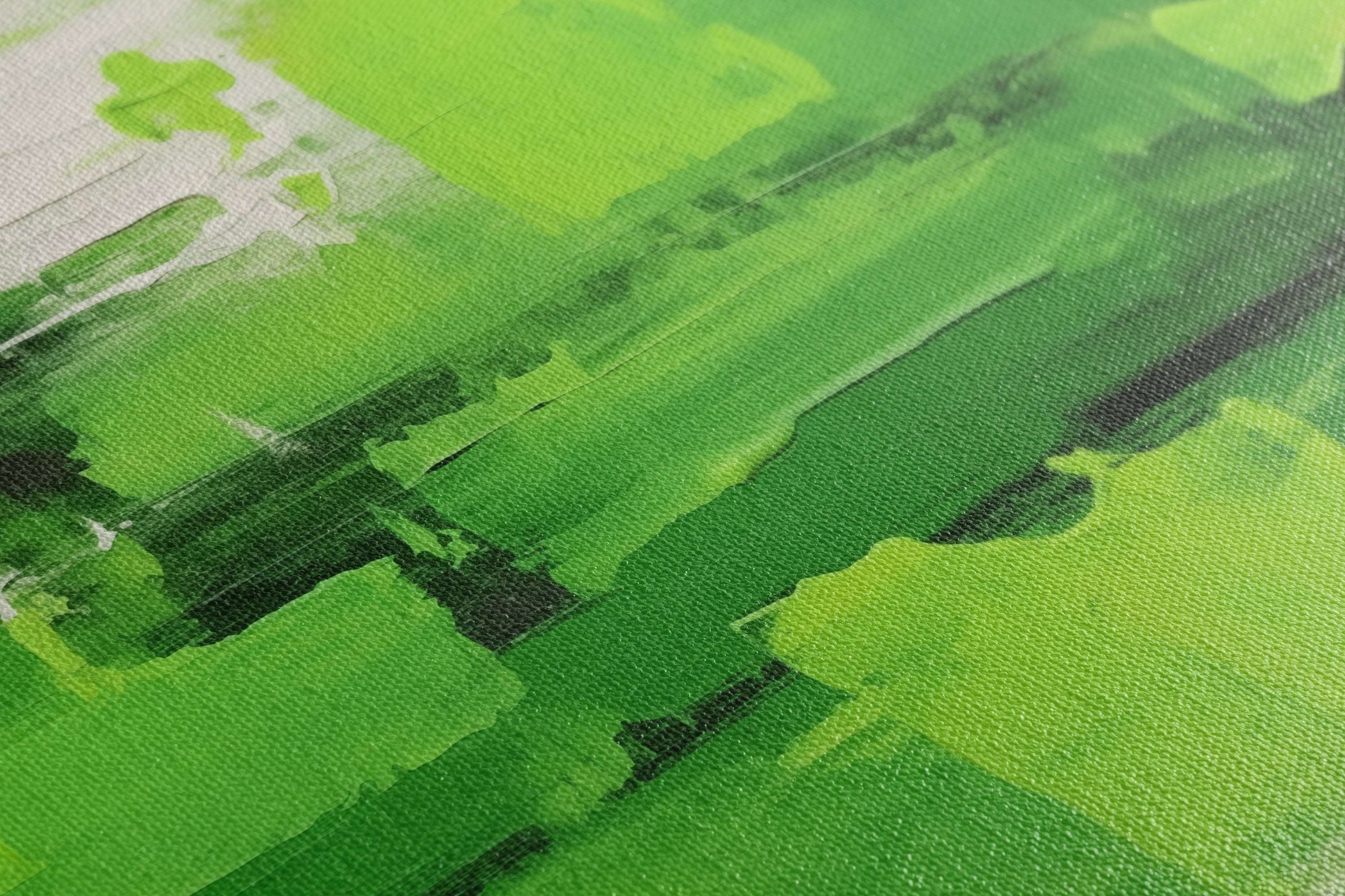 Energizing Green Textured Composition - Canvas Print - Artoholica Ready to Hang Canvas Print