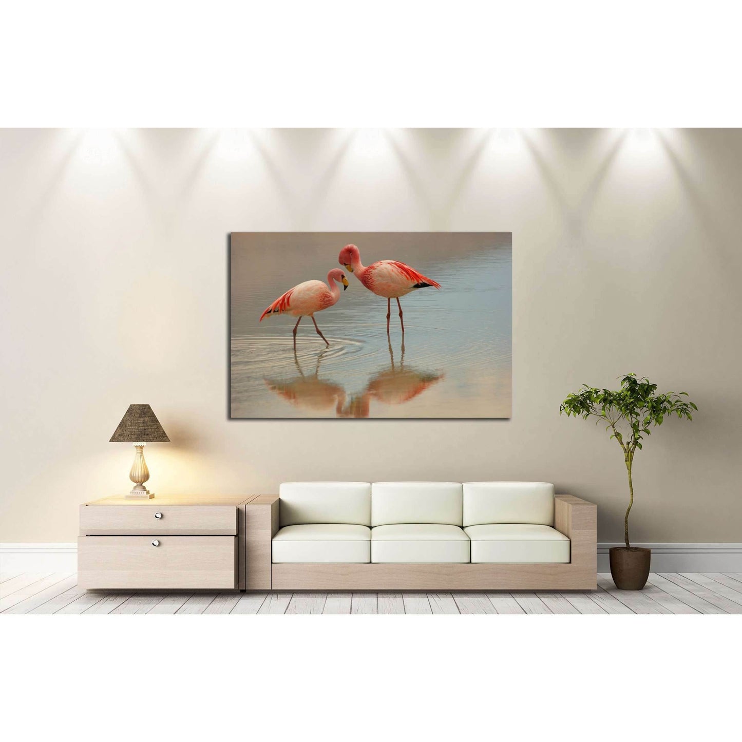 evening flamingo №2334 Ready to Hang Canvas PrintCanvas art arrives ready to hang, with hanging accessories included and no additional framing required. Every canvas print is hand-crafted, made on-demand at our workshop and expertly stretched around 100%