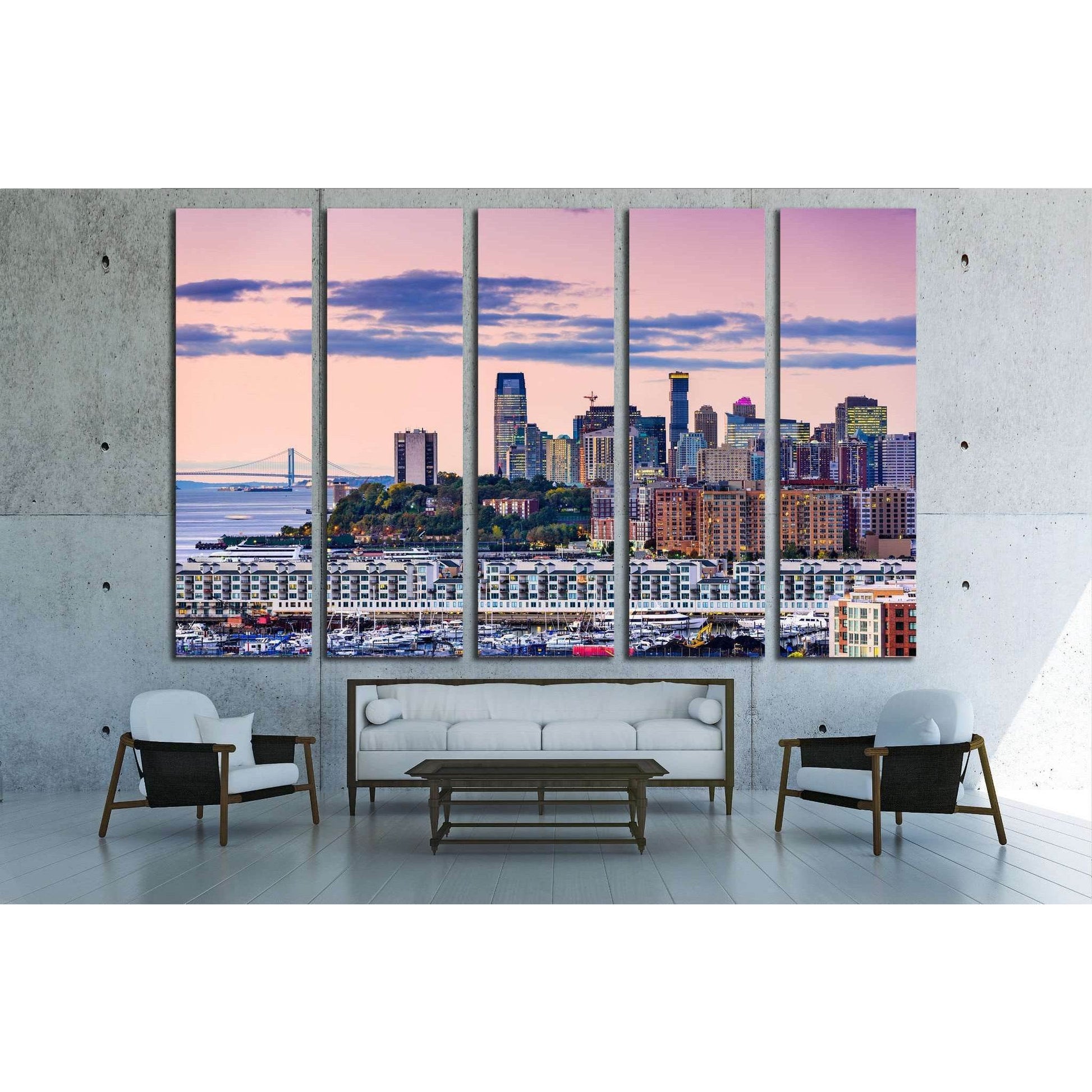 Exchange Place, Jersey City, New Jersey skyline №1739 Ready to Hang Canvas PrintCanvas art arrives ready to hang, with hanging accessories included and no additional framing required. Every canvas print is hand-crafted, made on-demand at our workshop and