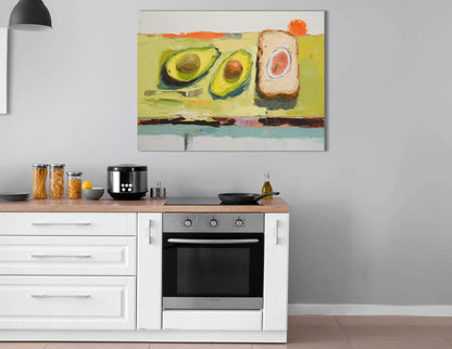 Expressive Brunch Scene in Soothing Greens - Canvas Print - Artoholica Ready to Hang Canvas Print