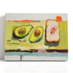 Expressive Brunch Scene in Soothing Greens - Canvas Print - Artoholica Ready to Hang Canvas Print