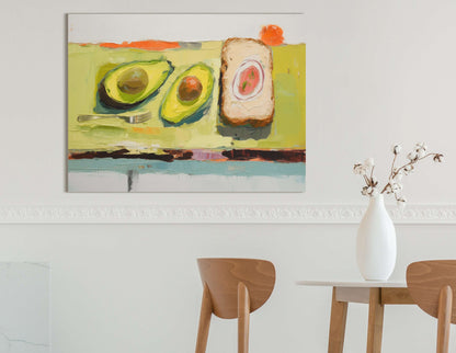 Expressive Brunch Scene in Soothing Greens - Canvas Print - Artoholica Ready to Hang Canvas Print