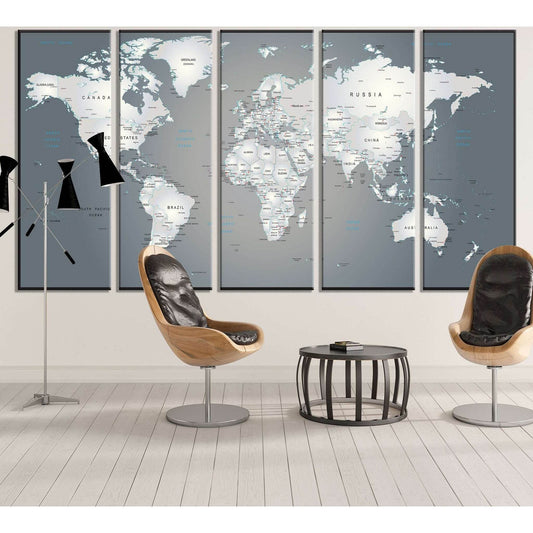 Metallic Large World Map for Office Wall DecorDecorate your walls with a stunning Matallic World Map Canvas Art Print from the world's largest art gallery. Choose from thousands of World Map artworks with various sizing options. Choose your perfect art pr