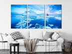 Grönland Wandkunst - Eisberg Leinwanddruck, Arktischer Ozean Wandkunst, Große 5-Panel Eislandschaft Kunst, Grönland Leinwandkunst, Iceberd Leinwandkunst