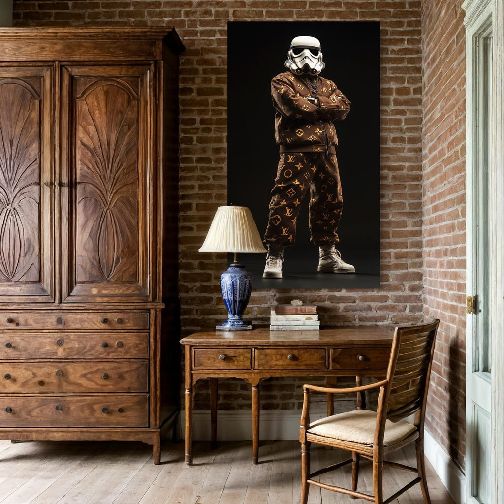 Stormtrooper Canvas Art - Sci-Fi Hip Hop Canvas Print, Luxury Streetwear Wall Art, Man Cave Decor, Modern Pop Culture Artwork, Gift for Him