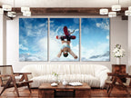 Snowboarder Canvas Print, Extreme Sports Wall Art, Large Winter Adventure Decor, Snowboarding Trick Artwork, XXL Mountain Sports Canvas Art