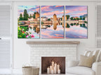 Strasbourg Art France Wall Art Sunset Cityscape Canvas Print France City Artwork European Canvas Art Historic City Landscape Canvas Print