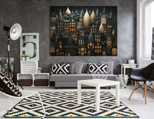 Fairy-Tale Night City - Canvas Print - Artoholica Ready to Hang Canvas Print