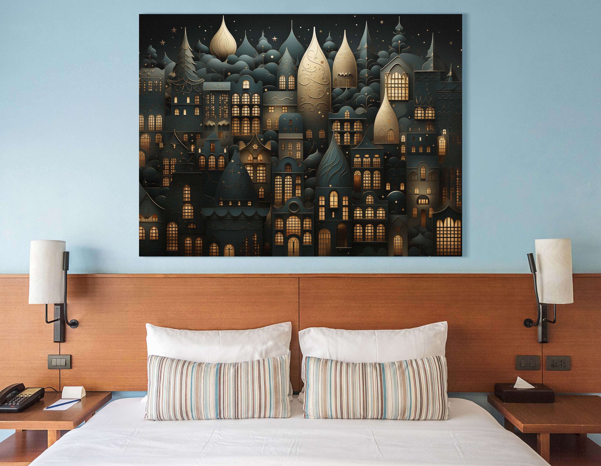 Fairy-Tale Night City - Canvas Print - Artoholica Ready to Hang Canvas Print