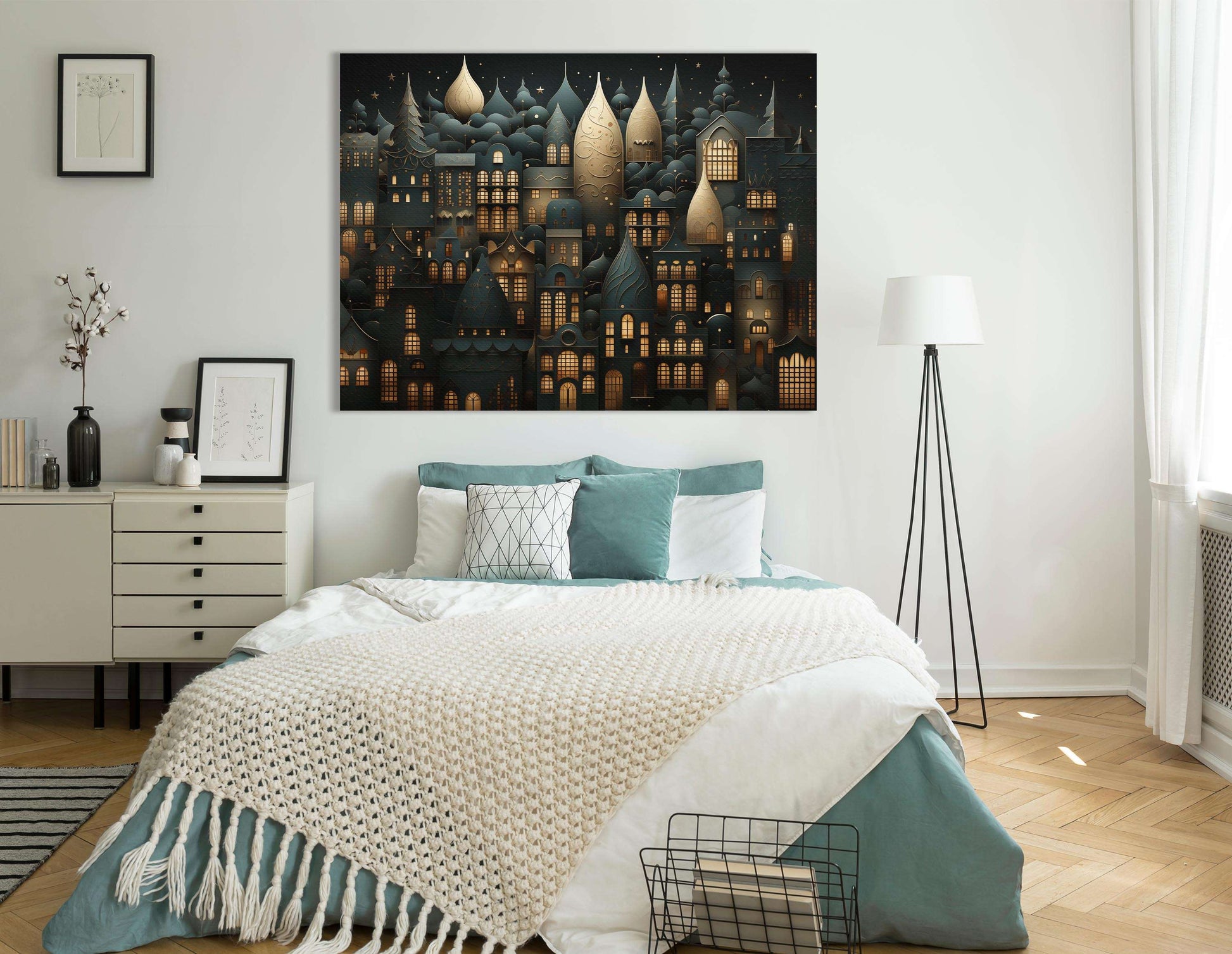 Fairy-Tale Night City - Canvas Print - Artoholica Ready to Hang Canvas Print