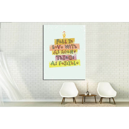 Fall In Love With As Many Things As Possible №4530 Ready to Hang Canvas PrintCanvas art arrives ready to hang, with hanging accessories included and no additional framing required. Every canvas print is hand-crafted, made on-demand at our workshop and exp