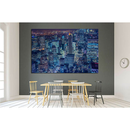 Famous skyscrapers of New York at night №1535 Ready to Hang Canvas PrintCanvas art arrives ready to hang, with hanging accessories included and no additional framing required. Every canvas print is hand-crafted, made on-demand at our workshop and expertly