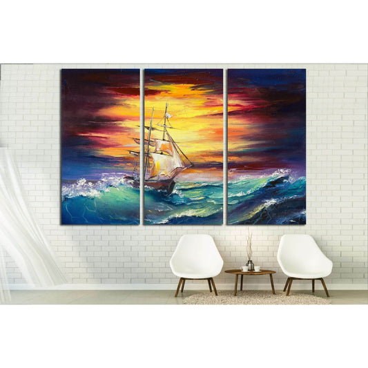 fantasy white sail ship fighting it's way through the storm №3232 Ready to Hang Canvas PrintCanvas art arrives ready to hang, with hanging accessories included and no additional framing required. Every canvas print is hand-crafted, made on-demand at our w