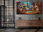 Raccoons Playing Poker Wall Art - Man Cave Wall Decor, Poker Room Wall Art, Game Room Wall Art, Gift for Him, Poker Lover Gift Idea for Home