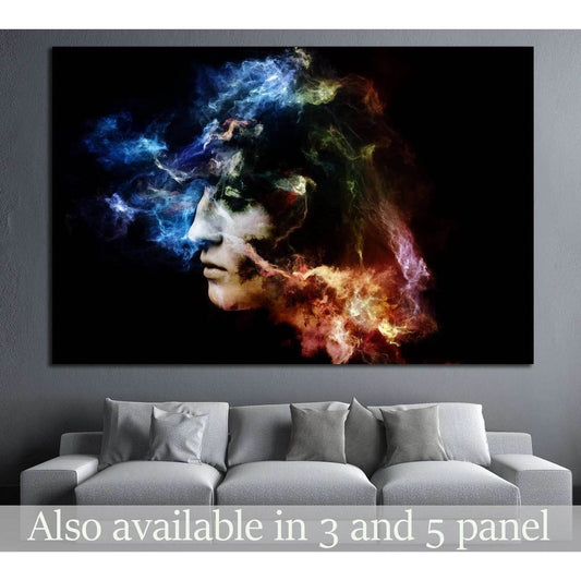 female portrait and space texture №1059 Ready to Hang Canvas PrintCanvas art arrives ready to hang, with hanging accessories included and no additional framing required. Every canvas print is hand-crafted, made on-demand at our workshop and expertly stret