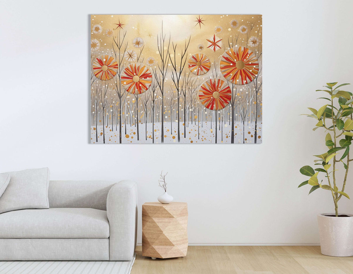 Festive Winter Forest - Canvas Print - Artoholica Ready to Hang Canvas Print