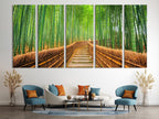 Bamboo Wall Art - Forest Path Canvas Print, Large Nature Wall Art, Green Landscape Photography, Zen Garden Decor for Living Room or Office