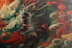 Fiery Orange and Green Dragon - Canvas Print - Artoholica Ready to Hang Canvas Print