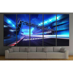 finish gate on racetrack stadium and spotlights in motion blur №3285 Ready to Hang Canvas PrintCanvas art arrives ready to hang, with hanging accessories included and no additional framing required. Every canvas print is hand-crafted, made on-demand at ou