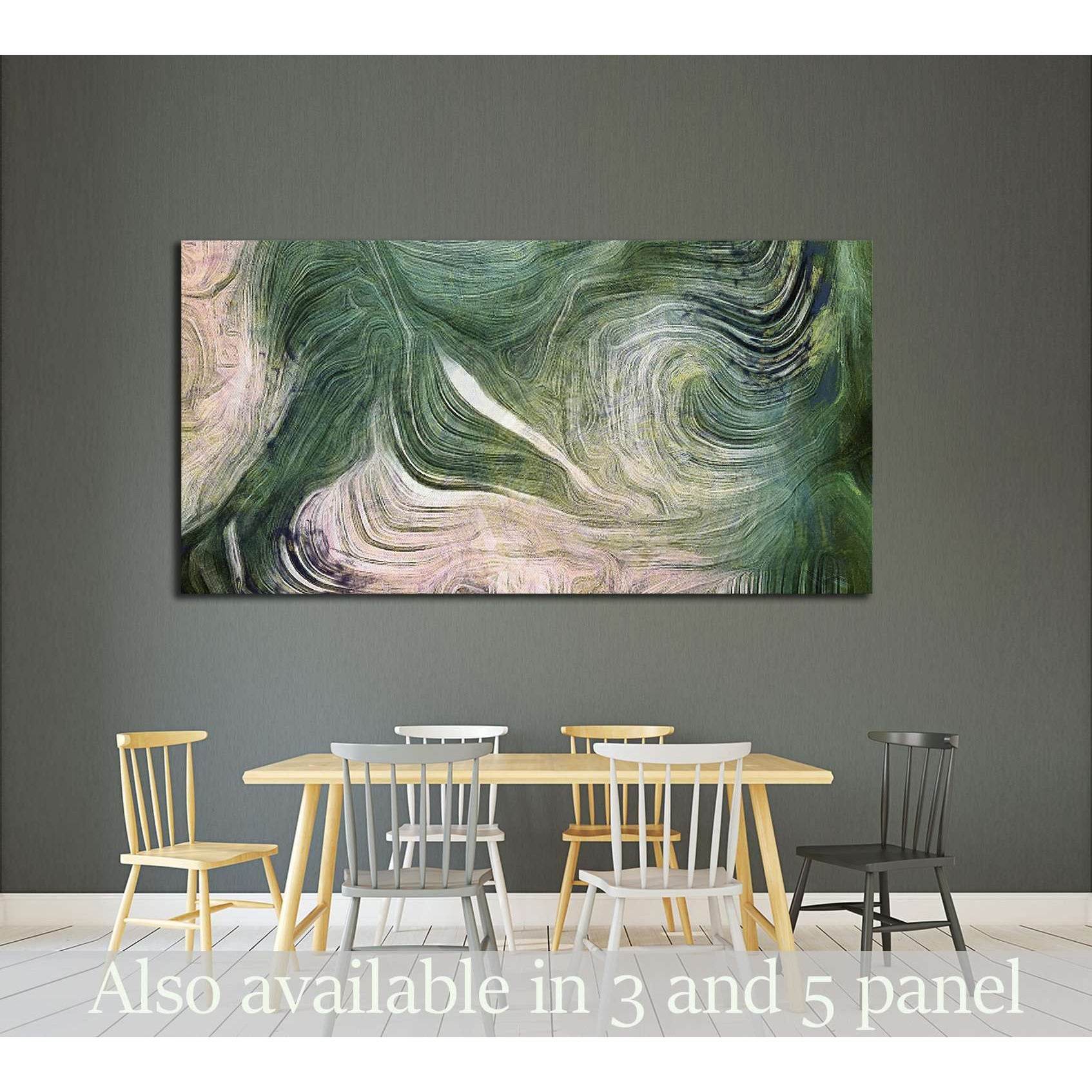 Fluid lines of color movement. Shades of green. Brush strokes №2574 Ready to Hang Canvas PrintCanvas art arrives ready to hang, with hanging accessories included and no additional framing required. Every canvas print is hand-crafted, made on-demand at our