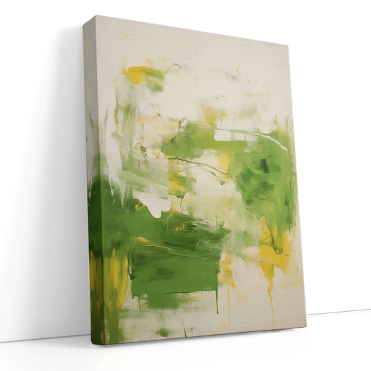 Forest Green and Yellow Springtime Meadow - Canvas Print - Artoholica Ready to Hang Canvas Print