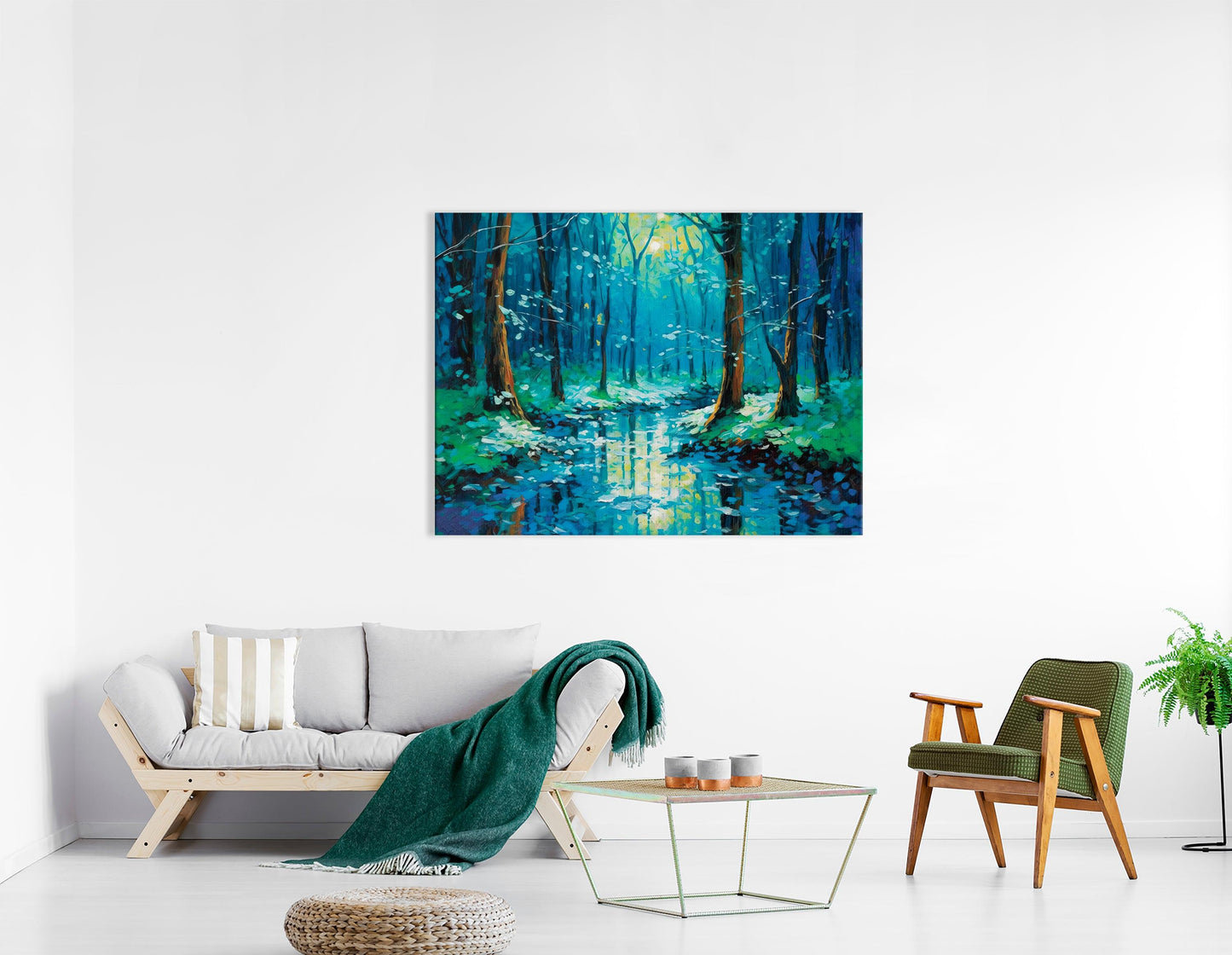 Forest Stream in Early Spring - Canvas Print - Artoholica Ready to Hang Canvas Print