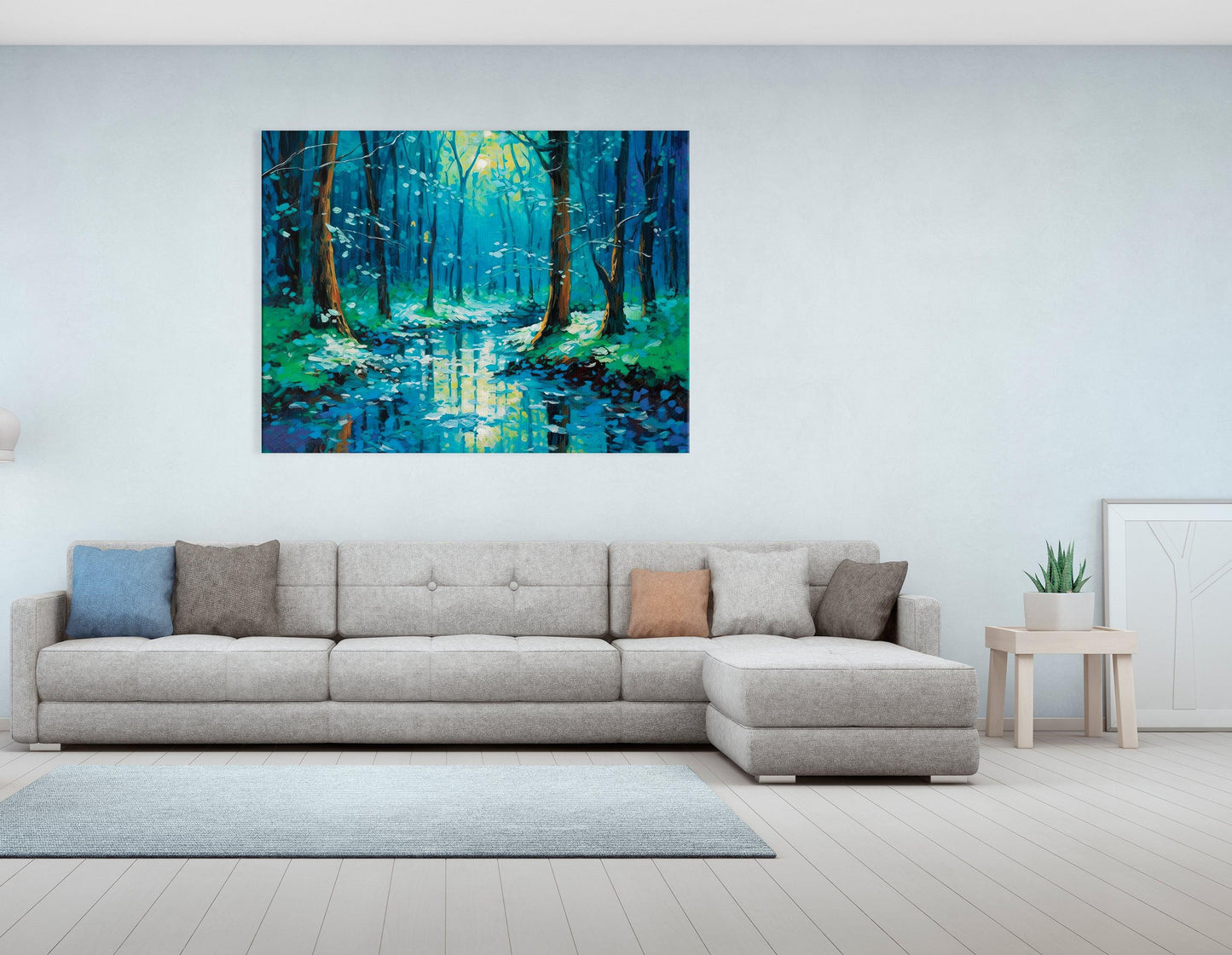 Forest Stream in Early Spring - Canvas Print - Artoholica Ready to Hang Canvas Print