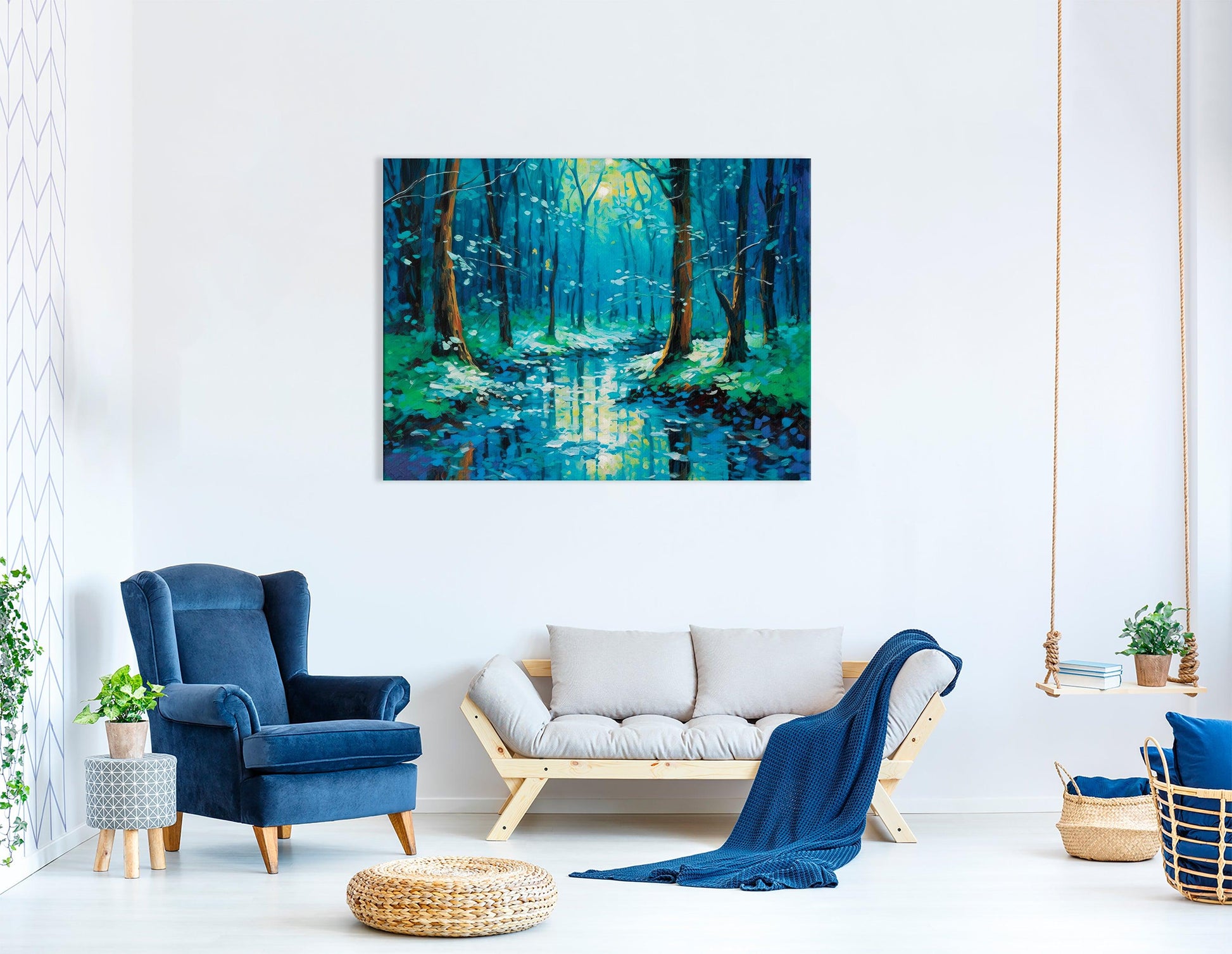 Forest Stream in Early Spring - Canvas Print - Artoholica Ready to Hang Canvas Print