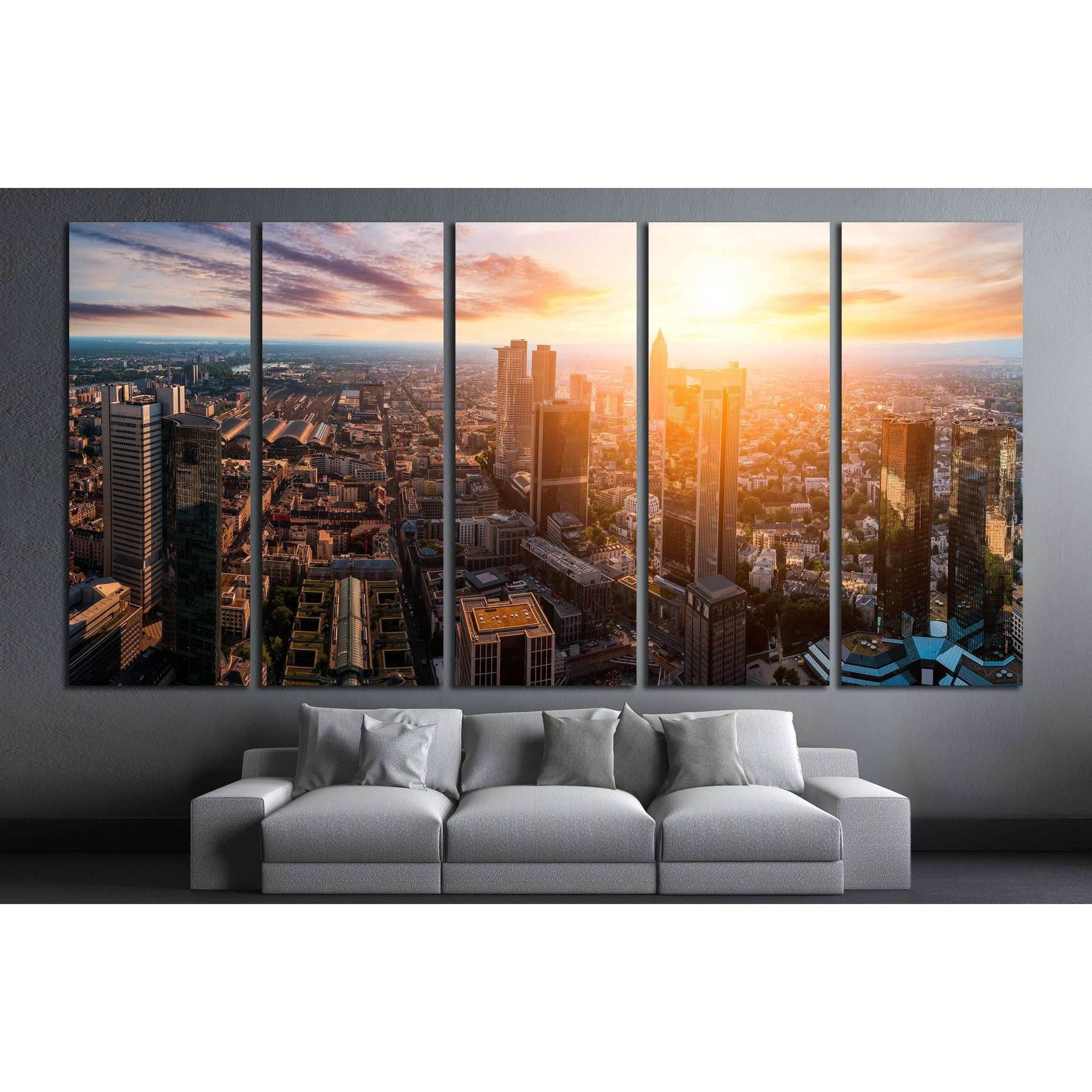 Frankfurt skyline №2980 Ready to Hang Canvas PrintCanvas art arrives ready to hang, with hanging accessories included and no additional framing required. Every canvas print is hand-crafted, made on-demand at our workshop and expertly stretched around 100%