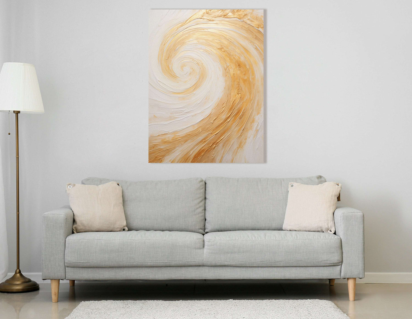 Frosted Gold Swirls - Canvas Print - Artoholica Ready to Hang Canvas Print