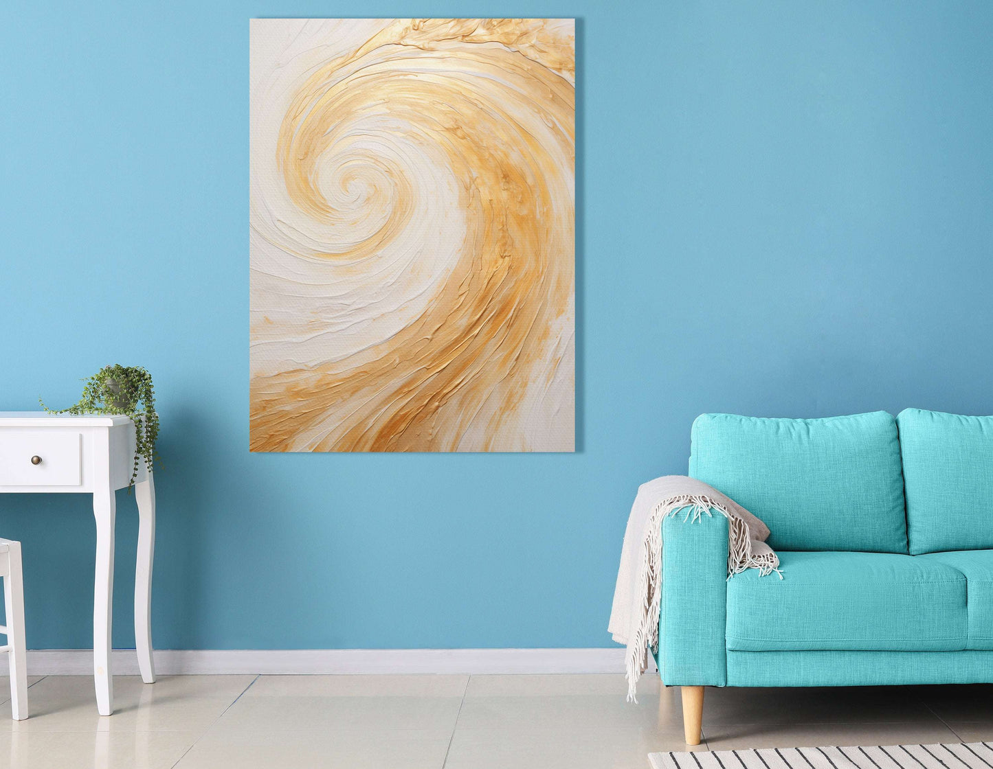 Frosted Gold Swirls - Canvas Print - Artoholica Ready to Hang Canvas Print