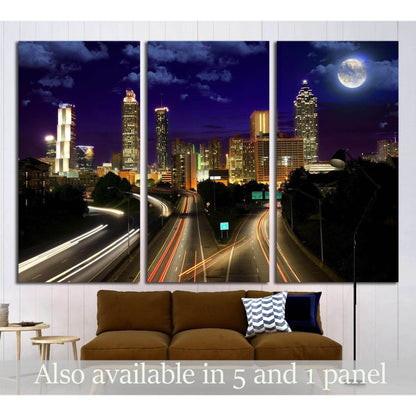 Full moon over Atlanta, Georgia, USA №1659 Ready to Hang Canvas PrintCanvas art arrives ready to hang, with hanging accessories included and no additional framing required. Every canvas print is hand-crafted, made on-demand at our workshop and expertly st