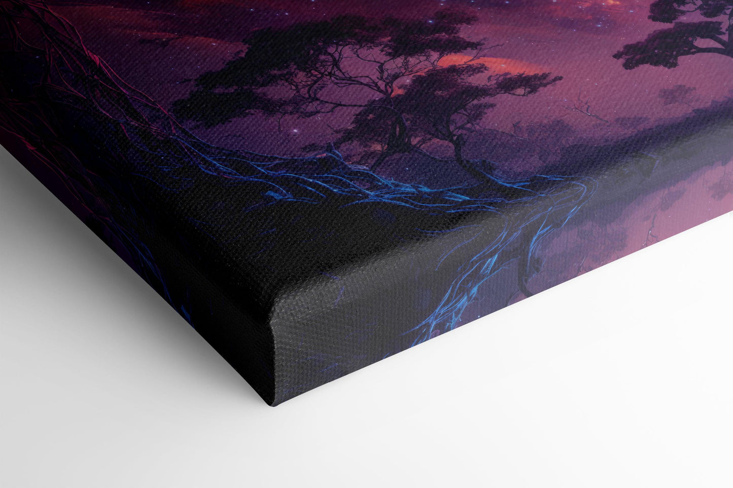 Futuristic Landscape with Dark Purple Galaxy - Canvas Print - Artoholica Ready to Hang Canvas Print