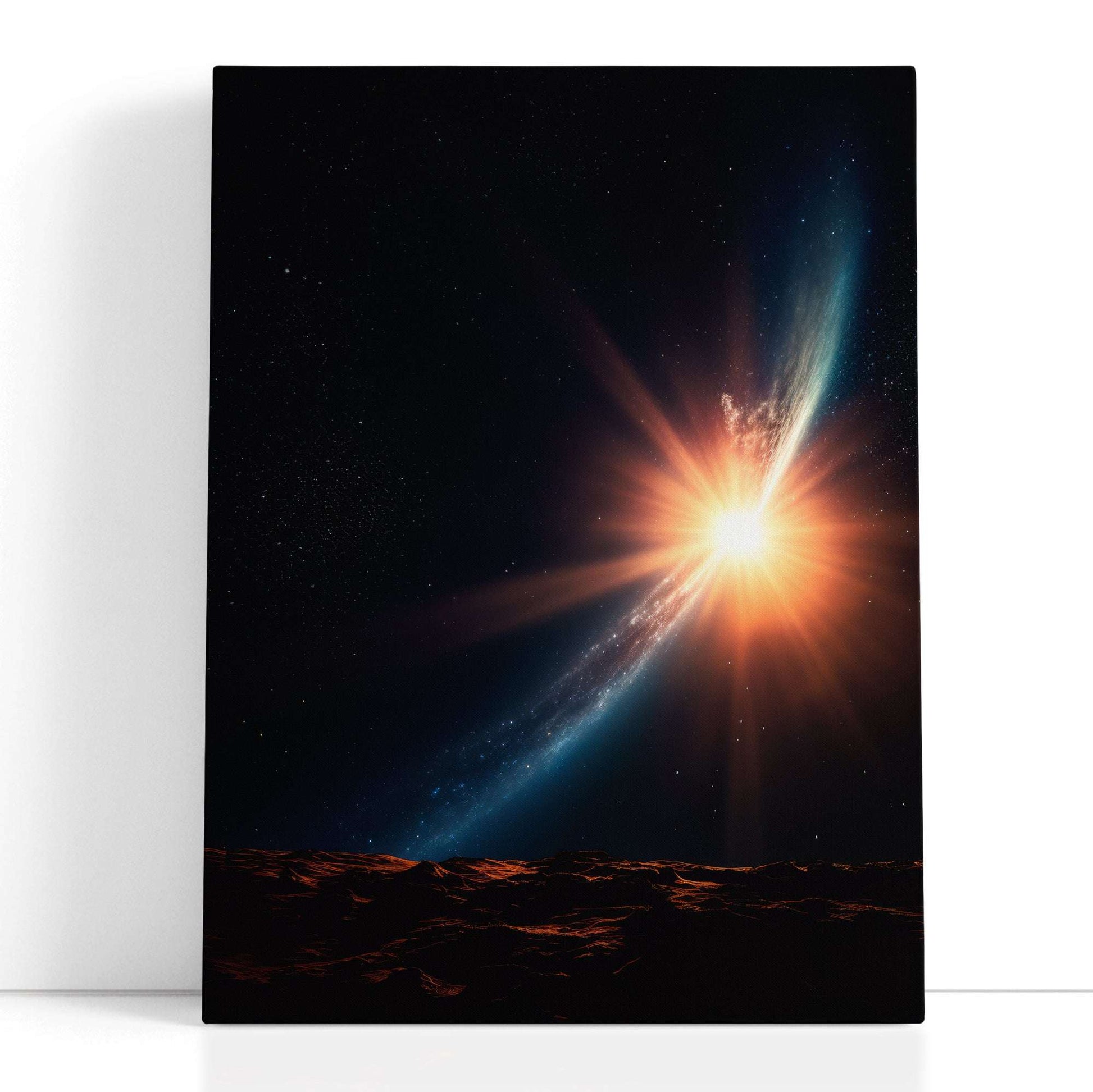 Futuristic Sun Rise in Space - Canvas Print - Artoholica Ready to Hang Canvas Print