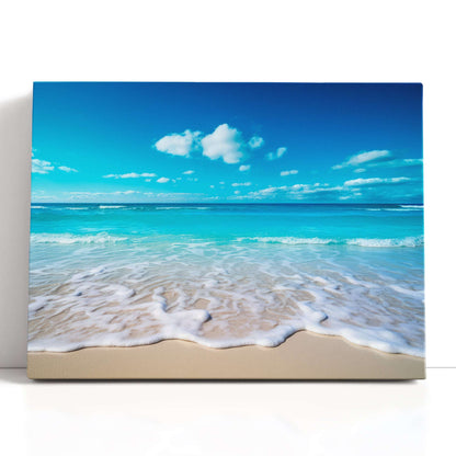 Gentle Ocean Waves on the Sandy Beach - Canvas Print - Artoholica Ready to Hang Canvas Print