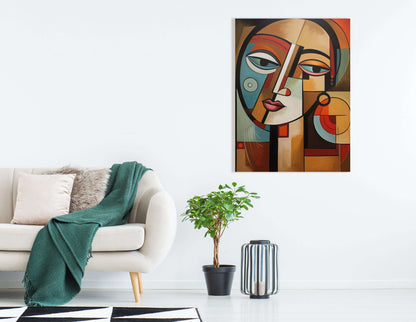 Geometric Abstract Woman's Face - Canvas Print - Artoholica Ready to Hang Canvas Print