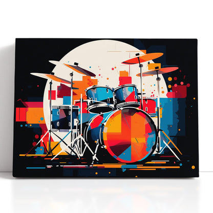 Geometric Abstraction Drum Set - Canvas Print - Artoholica Ready to Hang Canvas Print