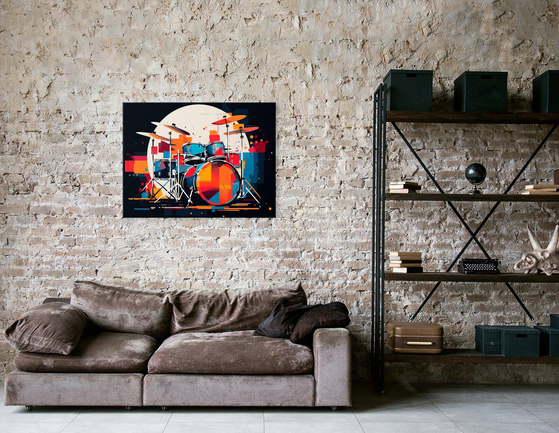 Geometric Abstraction Drum Set - Canvas Print - Artoholica Ready to Hang Canvas Print