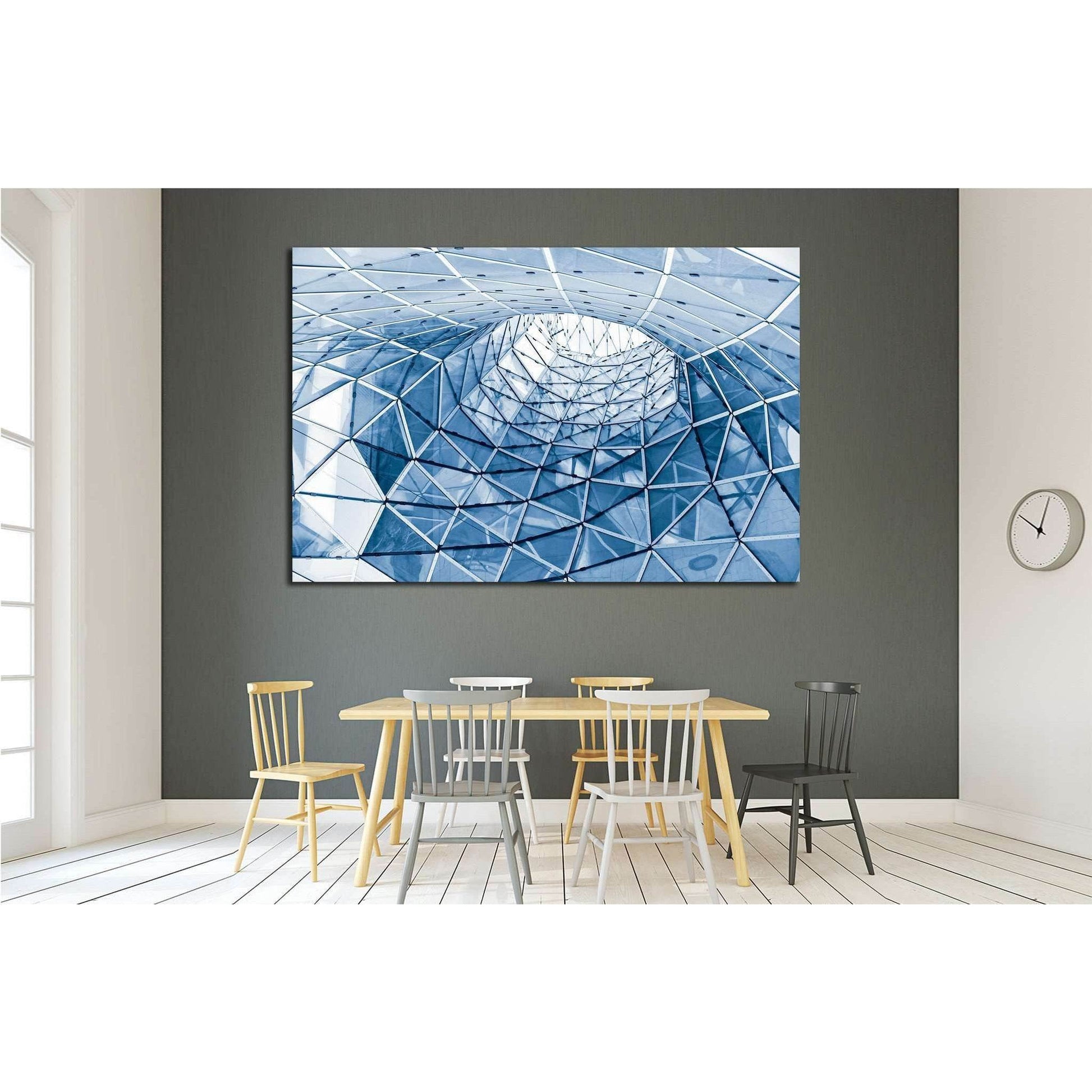 geometric glass facade №1592 Ready to Hang Canvas PrintCanvas art arrives ready to hang, with hanging accessories included and no additional framing required. Every canvas print is hand-crafted, made on-demand at our workshop and expertly stretched around